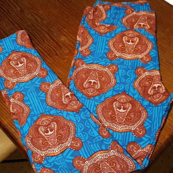 LuLaRoe Pants - BNWT Unicorn Mosaic Bears leggings TC